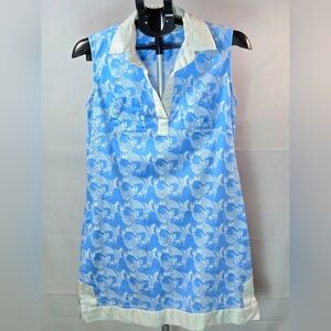 Tizzie Koi Fish Printal Coastal Chic Art To Wear Midi Dress, Medium